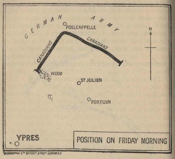 Map--Ypres--POSITION ON FRIDAY MORNING