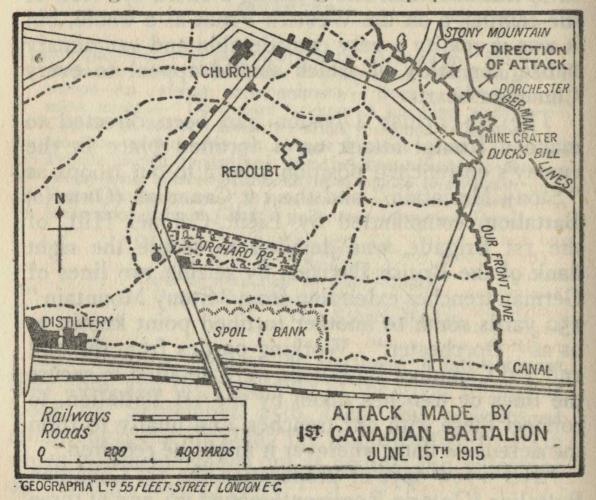 Map--ATTACK MADE BY 1ST CANADIAN BATTALION JUNE 15TH 1915