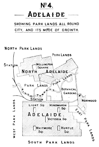 No. 4 Adelaide Showing Park Lands All Round City, and its Mode of Growth