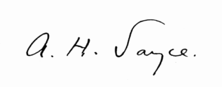 signature of A. H. Sayce.