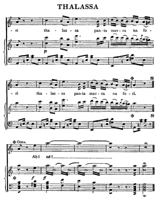 musical notation, THALASSA.