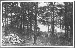 Walden Pond the cabin site is indicated by the cairn of stones