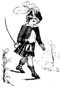 boy in kilt with sword