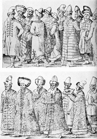 A CHURCH SERVICE, PROCESSION OF BOYARDS
From 16th century contemporary prints, attributed to Jost Amman.
