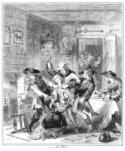 Burglars attempting to roast Mr. Porter.
P. 17.