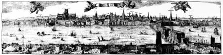 VISSCHER’S VIEW OF LONDON, A.D. 1616.

Section (reduced) from the Re-production by the Topographical Society
of London.