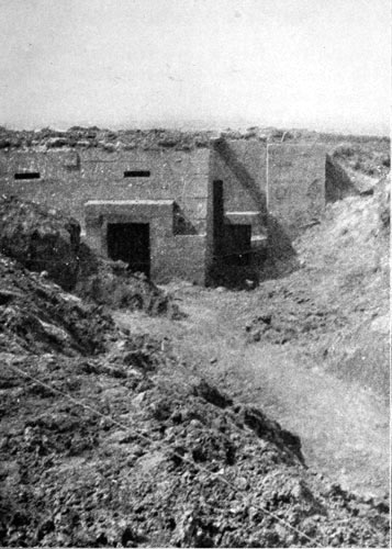 View from rear of a typical German reinforced
concrete machine-gun emplacement