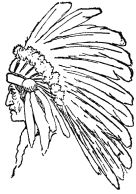 bust of Indian chief in full headdress