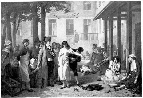 RELEASING PRISONERS AT LA SALPÊTRIÈRE, PARIS. DURING THE
FRENCH REVOLUTION.

Photo by permission of Messrs. Goupil et Cie.

(From the Painting by Tony Robert-Fleury.)