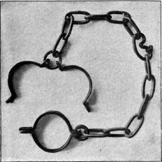 LEG IRONS WORN BY RUSSIAN CONVICTS.

(In Possession of H. de Windt, Esq.)