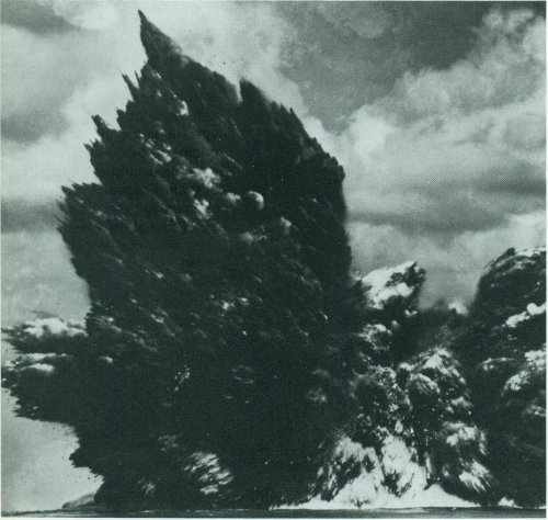 Submarine eruption of Myojin-sho Volcano, Izu Islands, Japan on September 23, 1952.