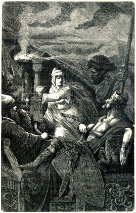 ALBOIN FORCES ROSAMUND TO DRINK OUT OF HER FATHER’S SKULL.