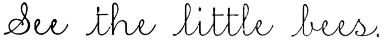 cursive: See the little bees.