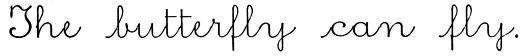 cursive: The butterfly can fly.