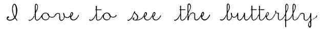 cursive: I love to see the butterfly.