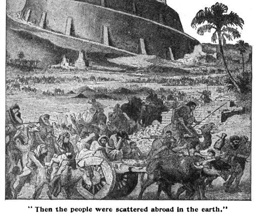 Then the people were scattered abroad in the earth.