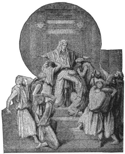 Joseph on throne with brothers bowing around him