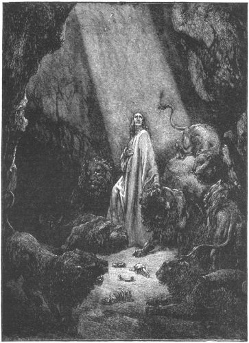 light falling on Daniel in lion's den