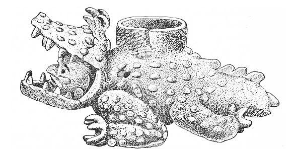 Fig. 18. Clay alligator found in Mound No. 2.