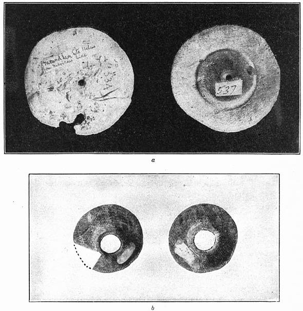 Fig. 57. Circular shell disks from Mound No. 16.