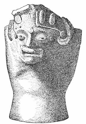 Fig. 69. Crude clay figurine found in Mound No. 25.