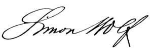 Signature of Simon Wolf