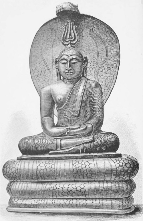 BRASS IMAGE OF GAUTAMA BUDDHA FROM CEYLON.