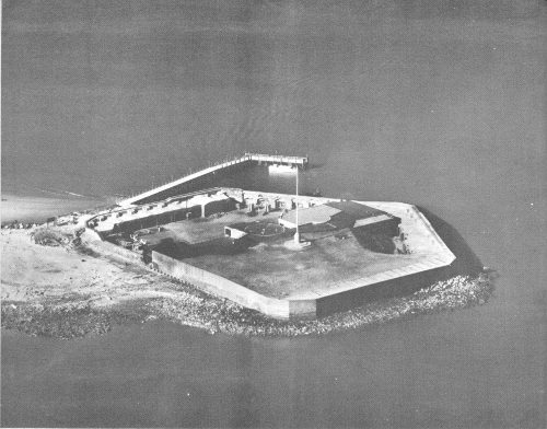 Aerial view of Fort Sumter in January 1961.