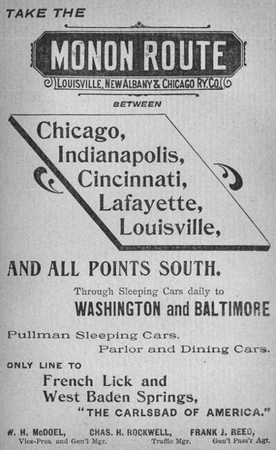 Advert for the Monon Route