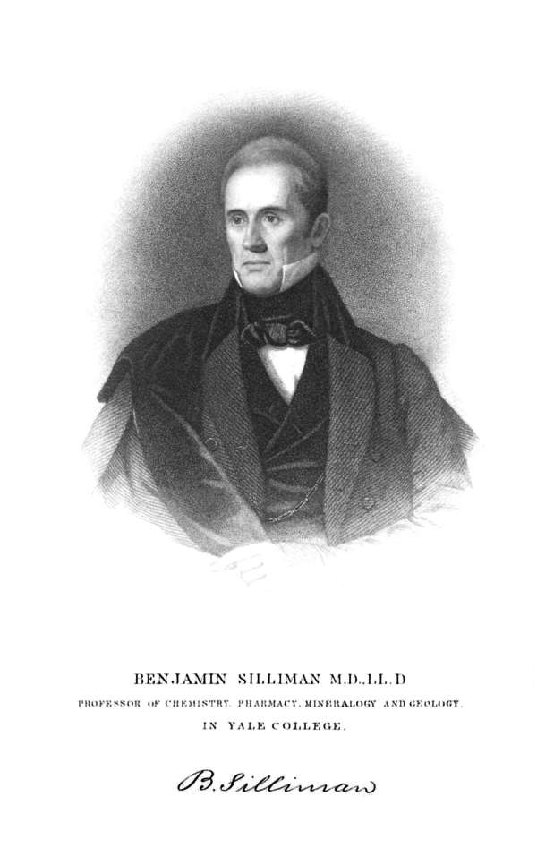 Benjamin Silliman M.D., LL. D professor of chemistry, pharmacy, mineralogy and geology in Yale college, and his signature