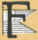 Banner with decorative letter “F”