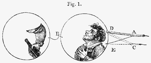Fig. 1. Circular card with bottle and another with man’s torso.