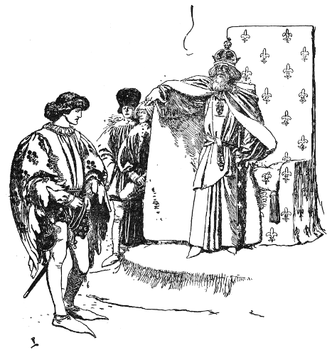 the king bade his guards thrust the young man from the room