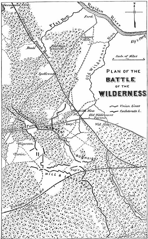 PLAN OF THE BATTLE OF THE WILDERNESS
