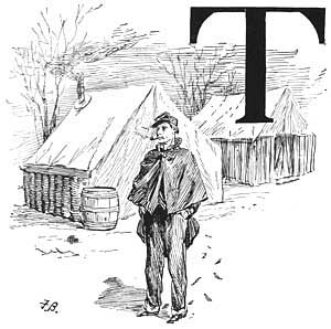 SOLDIER STANDING AND LETTER T