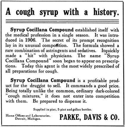 Advertisement for Cocillana cough syrup
