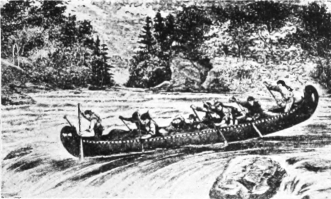 Voyageurs Running the Rapids