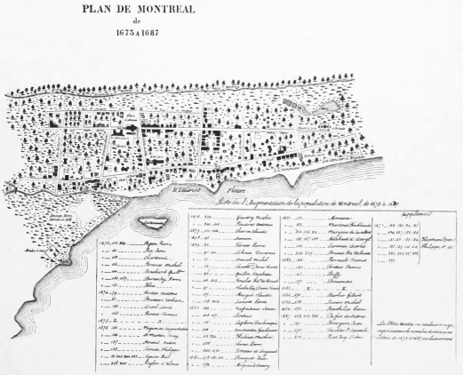 Plan de Montreal de 1673 a 1687