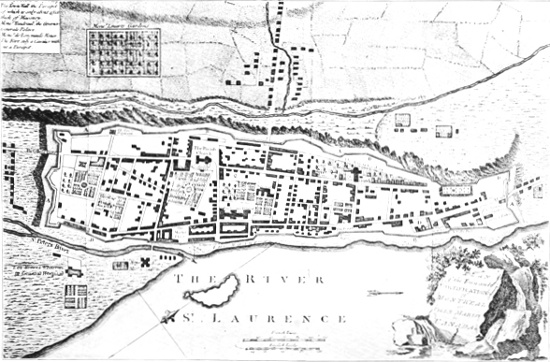 Map of Montreal, 1758