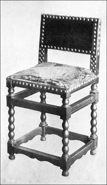 Figure 7. TURNED CHAIR WITH LEATHER COVER.