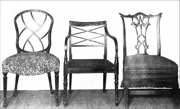 Figure 28. CHIPPENDALE, SHERATON, AND HEPPLEWHITE CHAIRS.