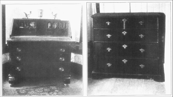 Figure 59. MAHOGANY DESK AND CHEST OF DRAWERS.