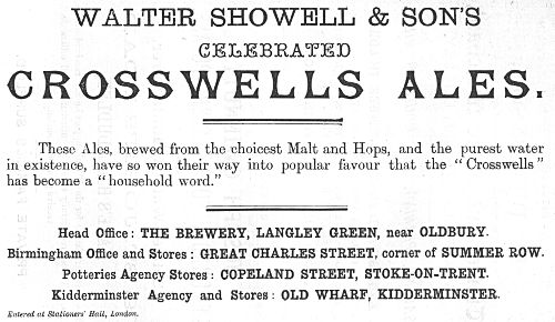 Advert for Crosswells Ales