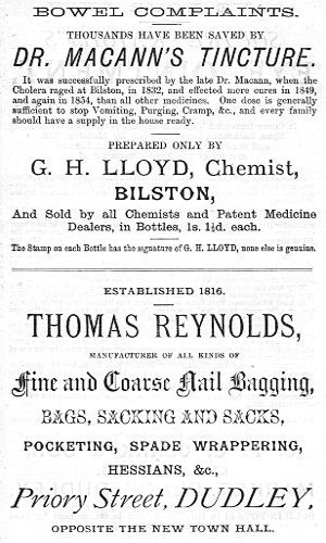 Adverts for Dr. Macann's Tincture, Thomas Reynolds (Manufacturer)