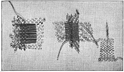 Figures 1-3: Plain, Twill and Darning for a Straight Tear or Gash