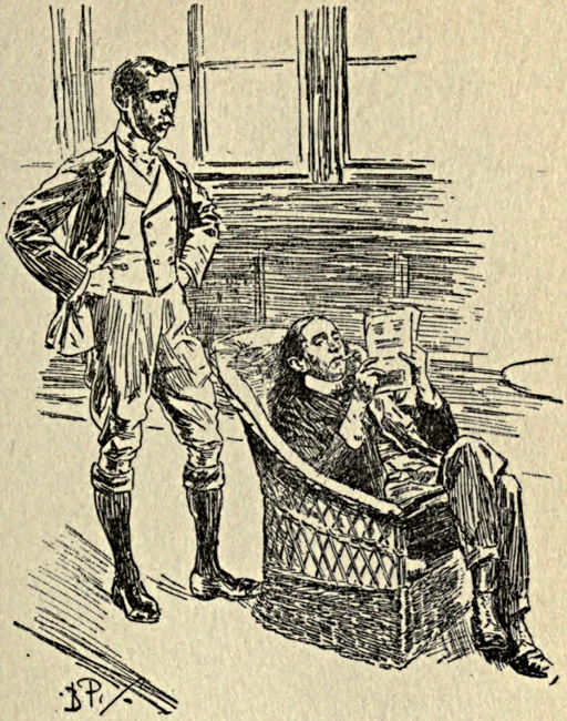 Two young gentlemen talking, at their club