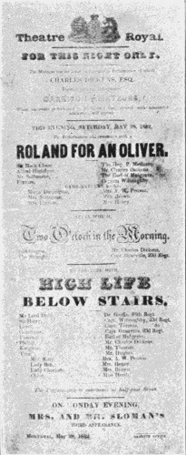 PROGRAMME OF DICKENS’ PLAYS GIVEN AT THEATRE ROYAL DURING THE AUTHOR’S VISIT.