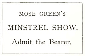 Minstrel show ticket