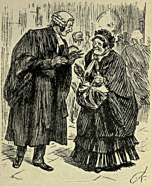 Barrister and old lady talking