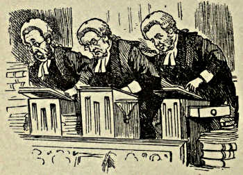 Three lawyers bowing in farewell